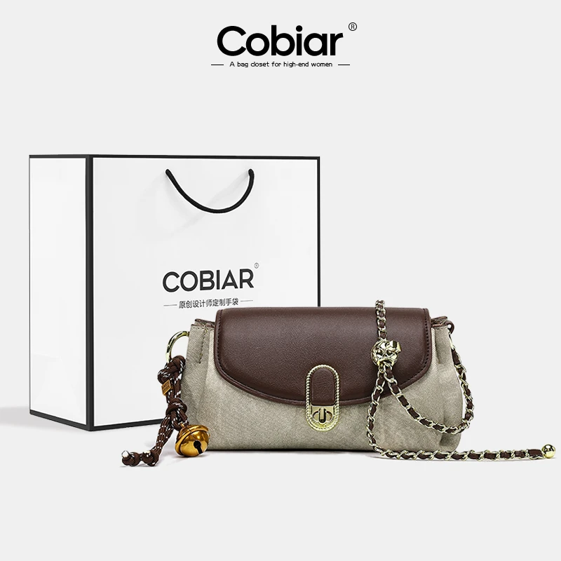 Cobiar小众设计轻奢链条小包包女士2025新款百搭单肩包通勤斜挎包