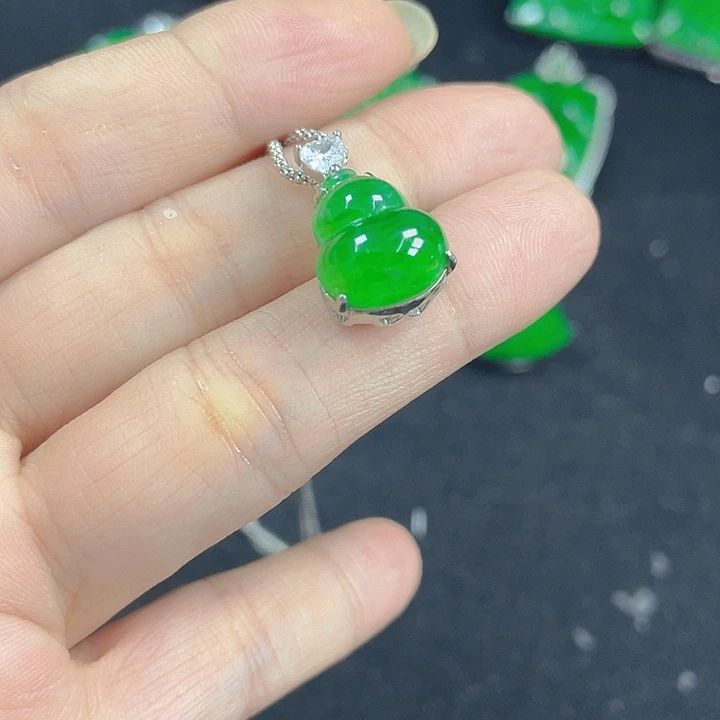 翡翠银S925镶嵌吊坠(不含链)