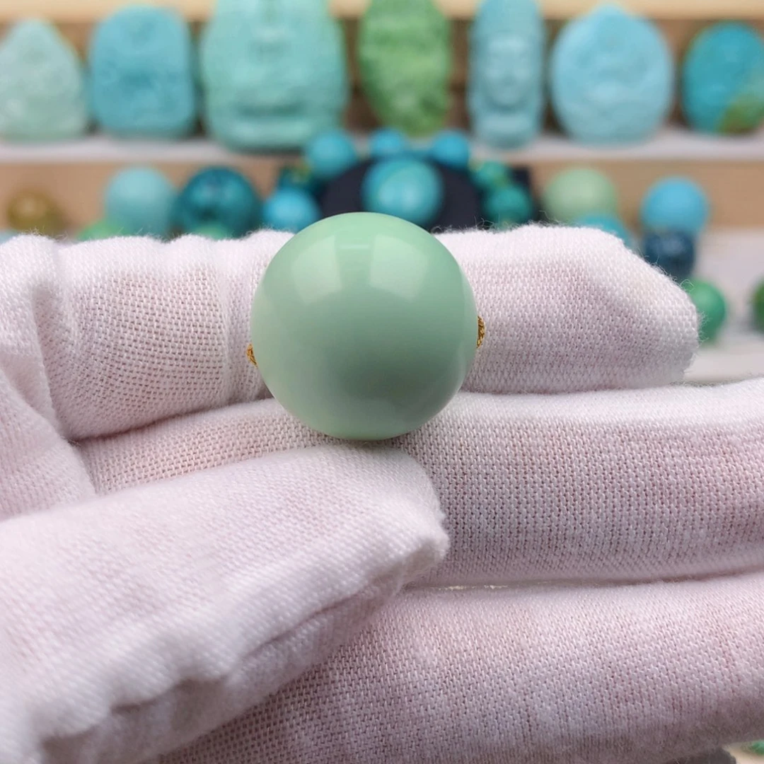 未镶嵌绿松石珠宝奇石19.7mm