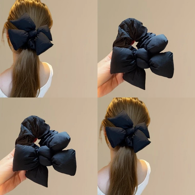 寄予晚风~ 布艺蝴蝶结立体充棉大肠圈气质百搭睡眠发圈发饰新款