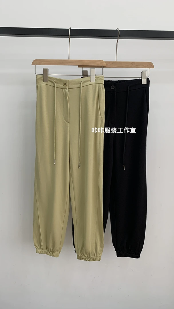 REKAYYAT 韩系简约舒适宽松百搭显瘦束口休闲裤夏季TJ