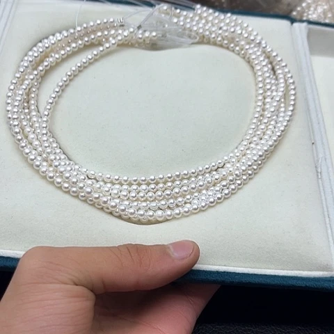 淡水珍珠珍珠项链银S925镶嵌4