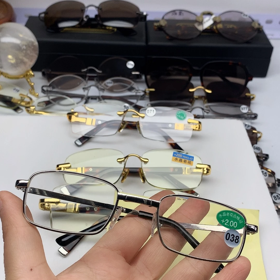 分体款纯天然植物石头眼镜