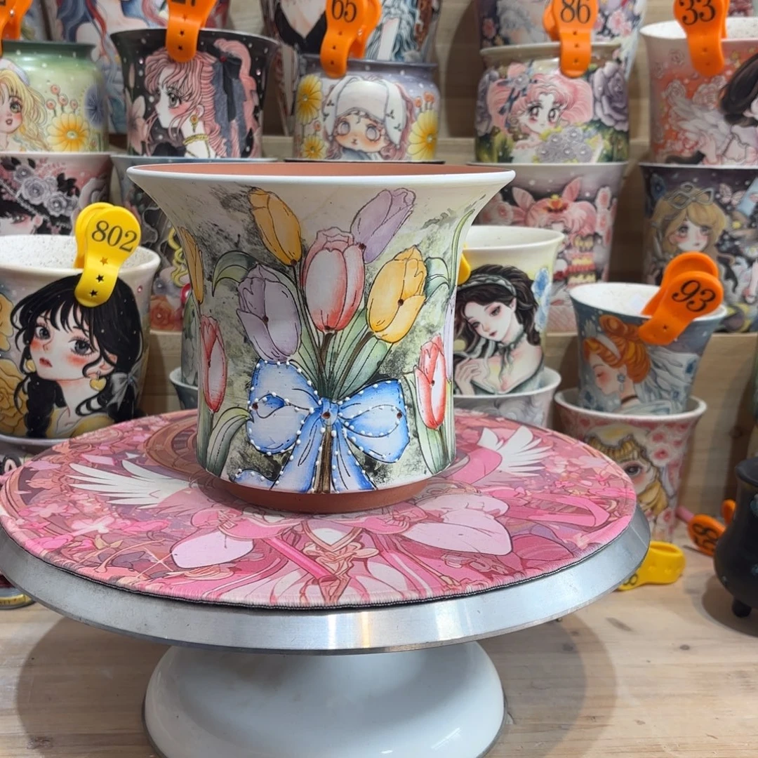 景德镇手绘花盆陶瓷16/14