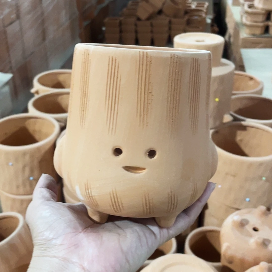 升级版微笑宝宝红陶发1盆1托