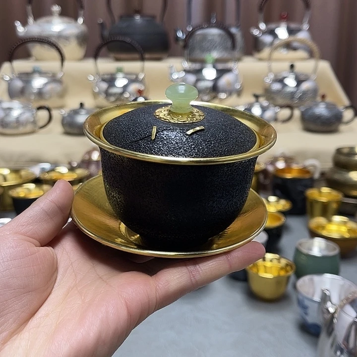 李小鹤工坊铁包金盖碗1套