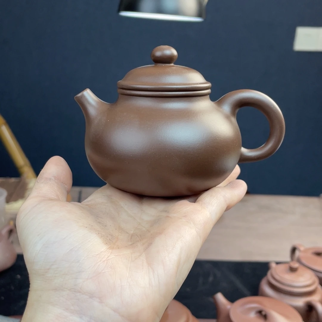 紫砂茶壶全手工老紫泥容天200cc