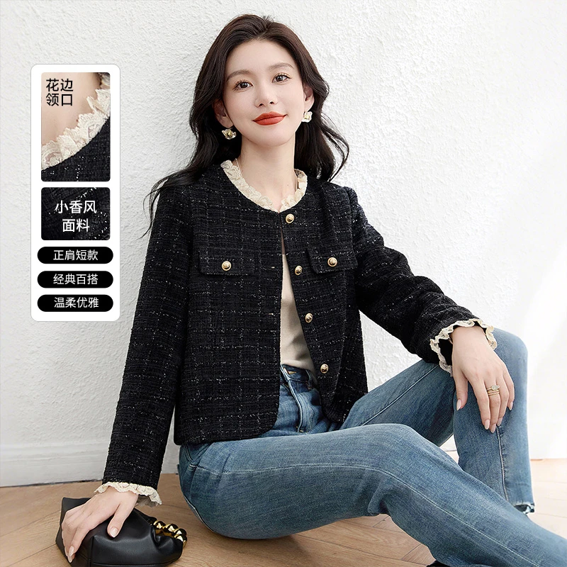 【品牌奥莱】丝柏舍秋装女装单排扣短款长袖圆领外套S53R4430A