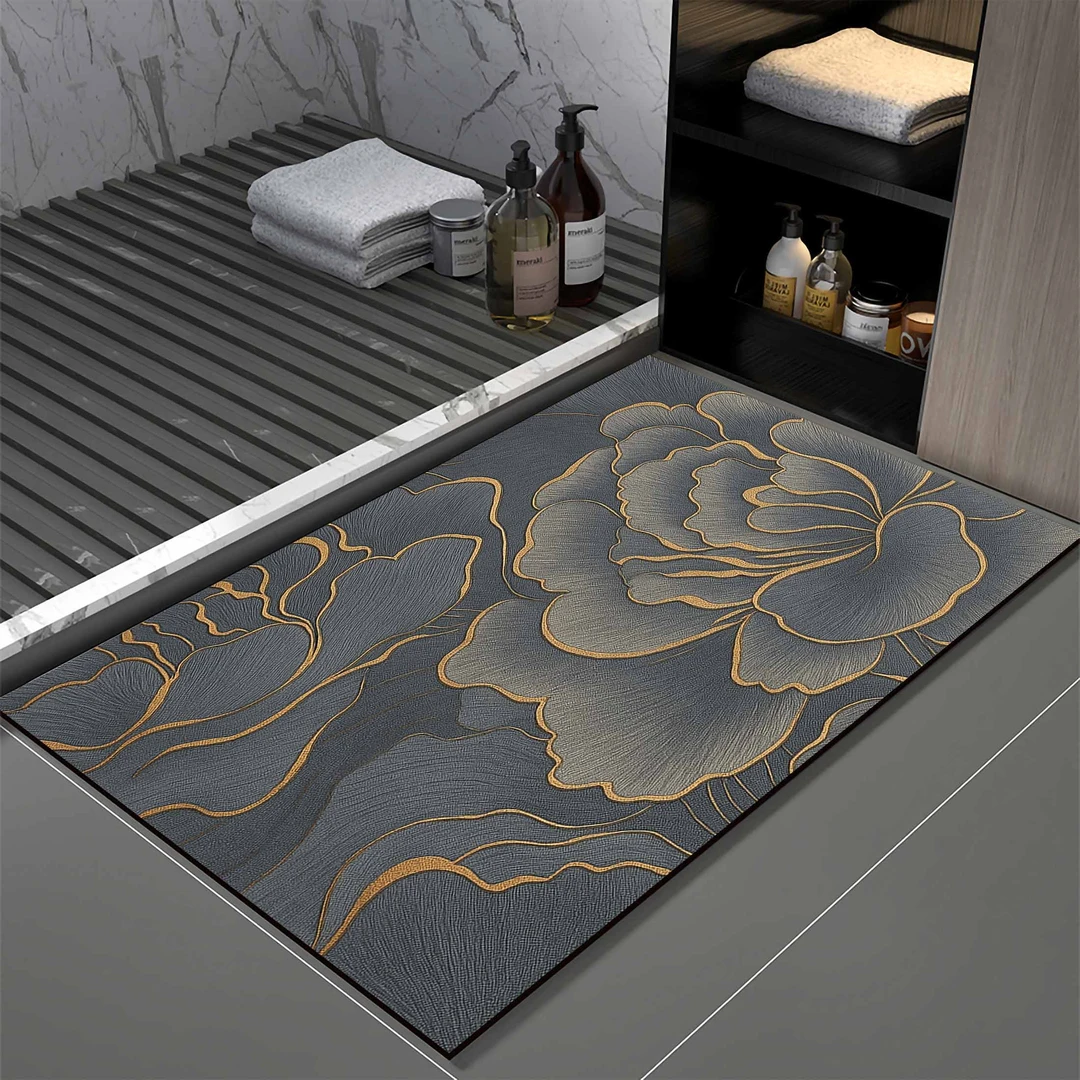 简约高级软硅藻泥吸水垫浴室地垫门口进门卫生间家用防滑速干脚垫