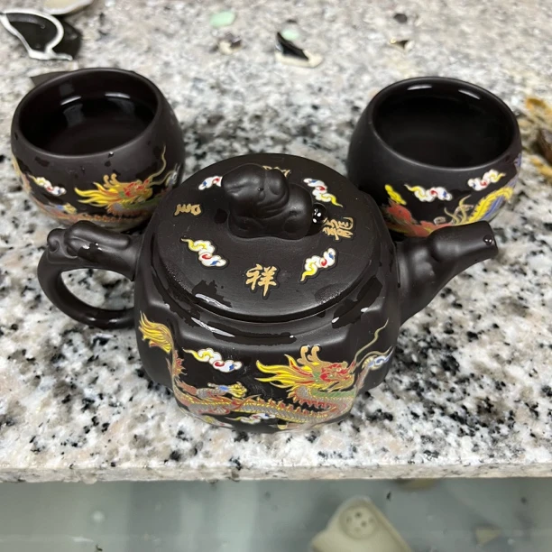 四方龙凤一壶两龙蛋杯变色凤鸣套装