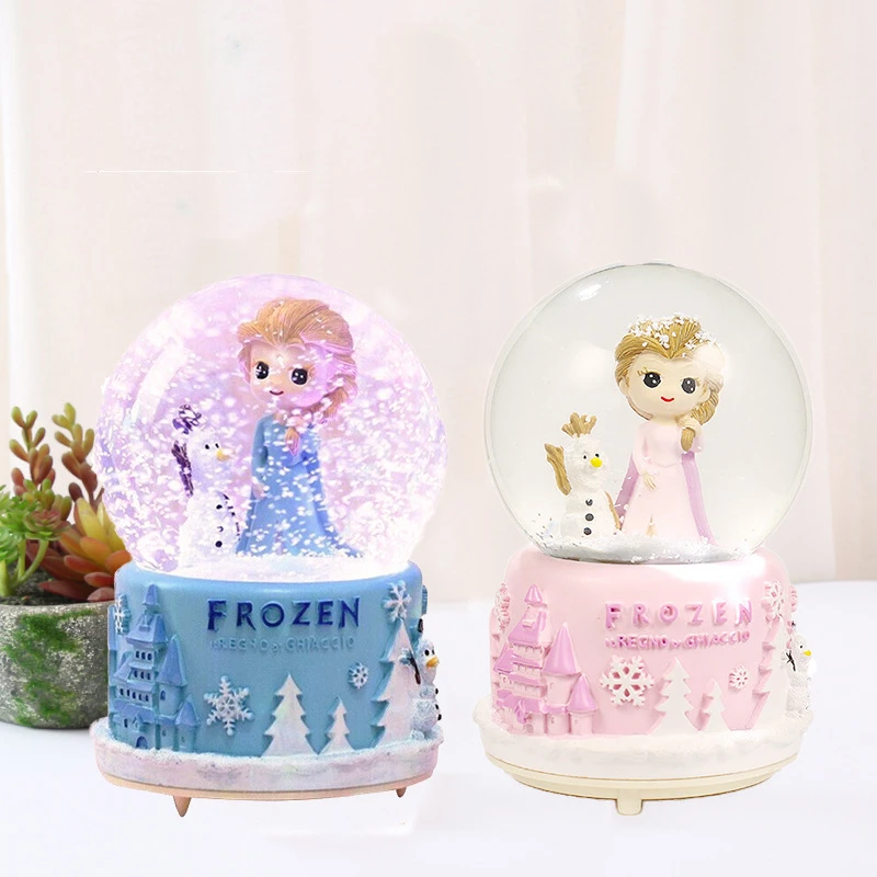 独角兽冰雪奇缘水晶球音乐盒飘雪摩卡少女家居桌面摆件送礼物