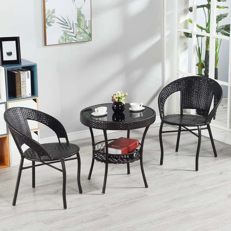 藤椅三件套桌椅露天户外几组合休闲藤编靠背椅子阳台休闲桌椅套装