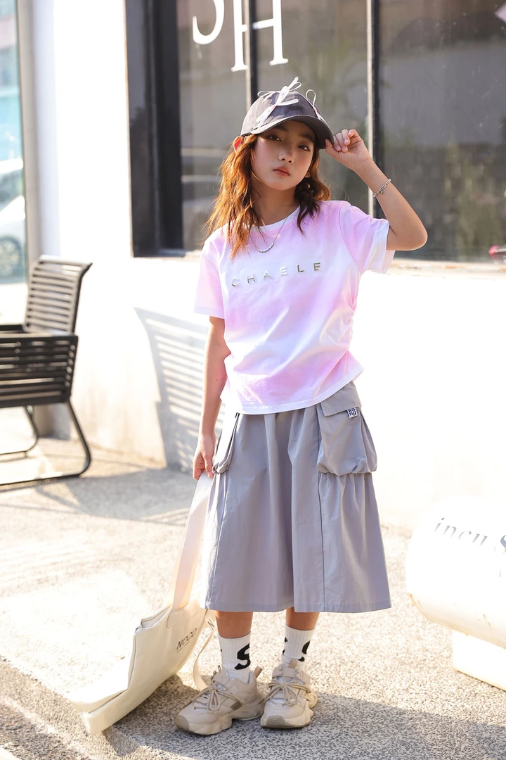 2025新款夏季休闲水墨纹套装大童童装（厂家直销、品质保证）