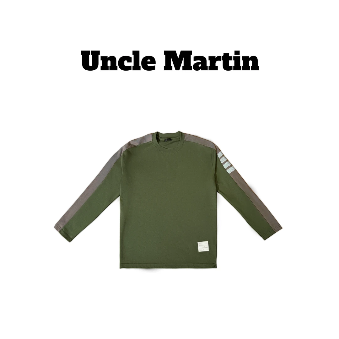 马丁叔叔 秋冬新款高级感运动长袖圆领宽松舒适时尚休闲套头衫655