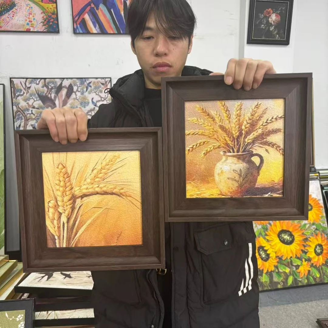 法式新中式古典麦穗穗穗如意小众艺术客厅装饰画3030