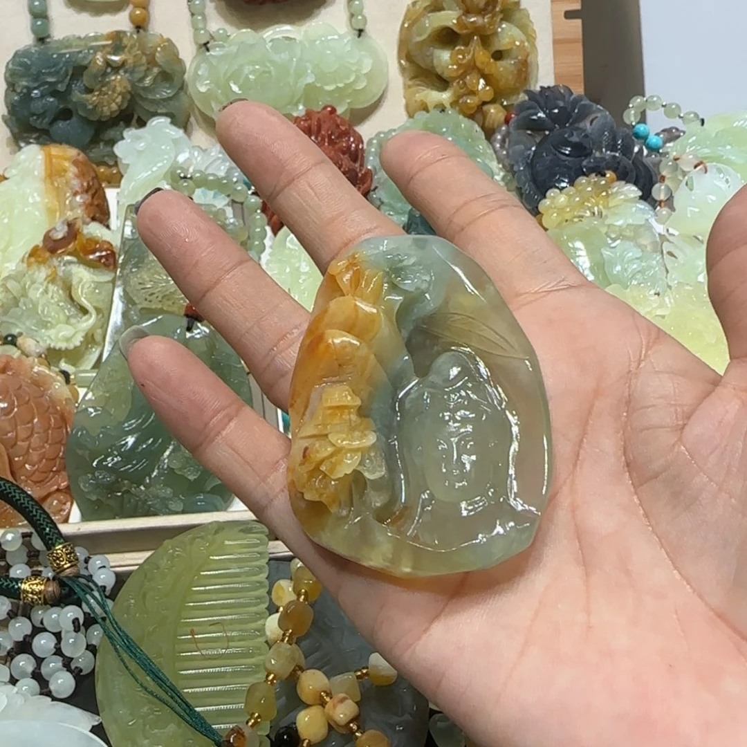 未镶嵌蛇纹石玉吊坠寂***珠