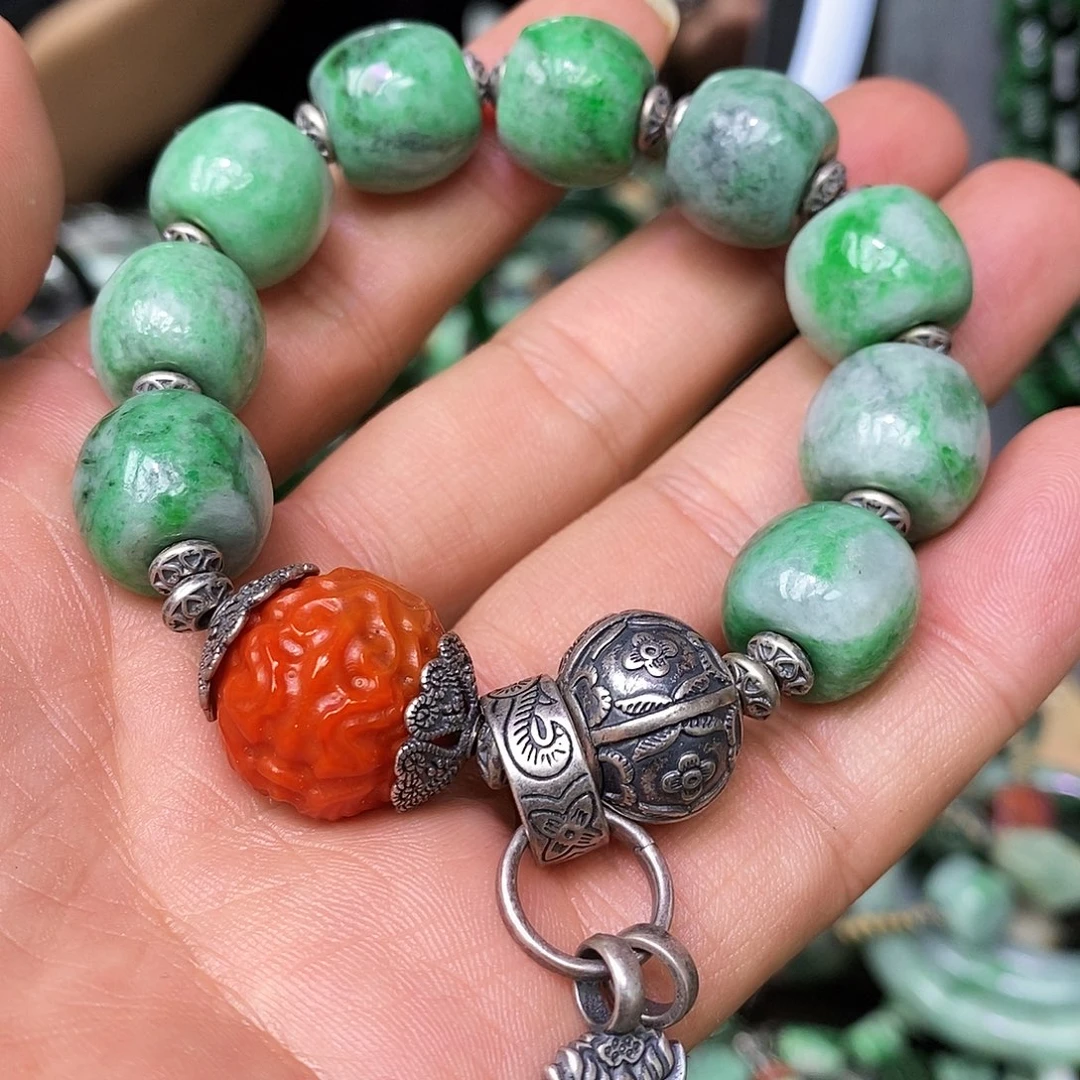 未镶嵌手链翡翠蓝*漂亮美眉