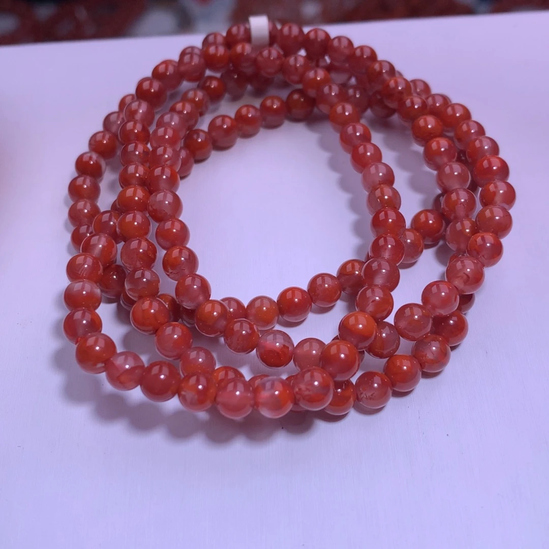 南红玛瑙未镶嵌珠宝半成品多圈3