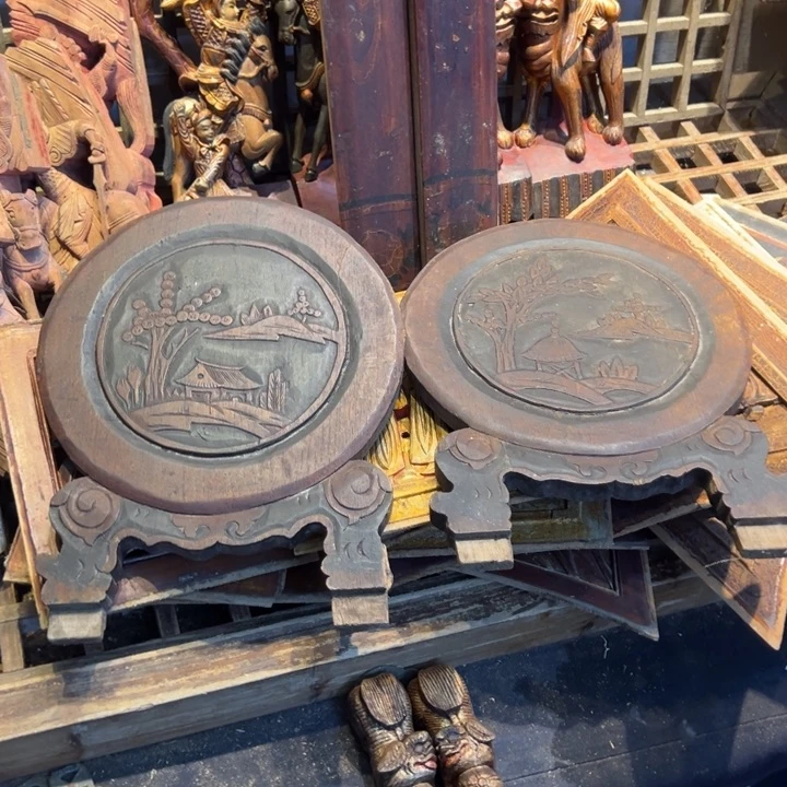 老***里香榧木老木雕花板艺术