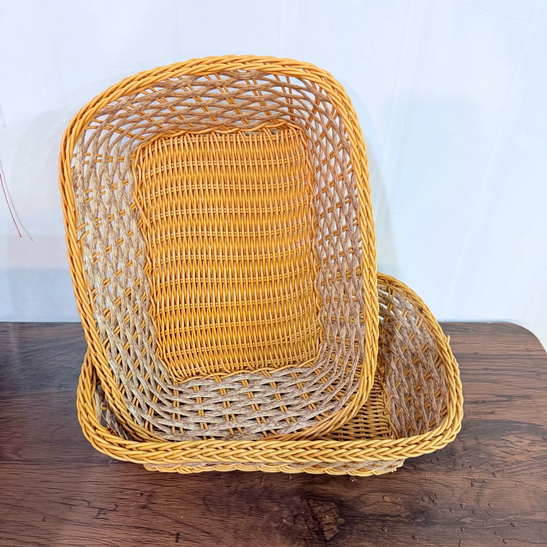 AS301【孤品捡漏】棕色方形双拼色收纳篮拍一发二