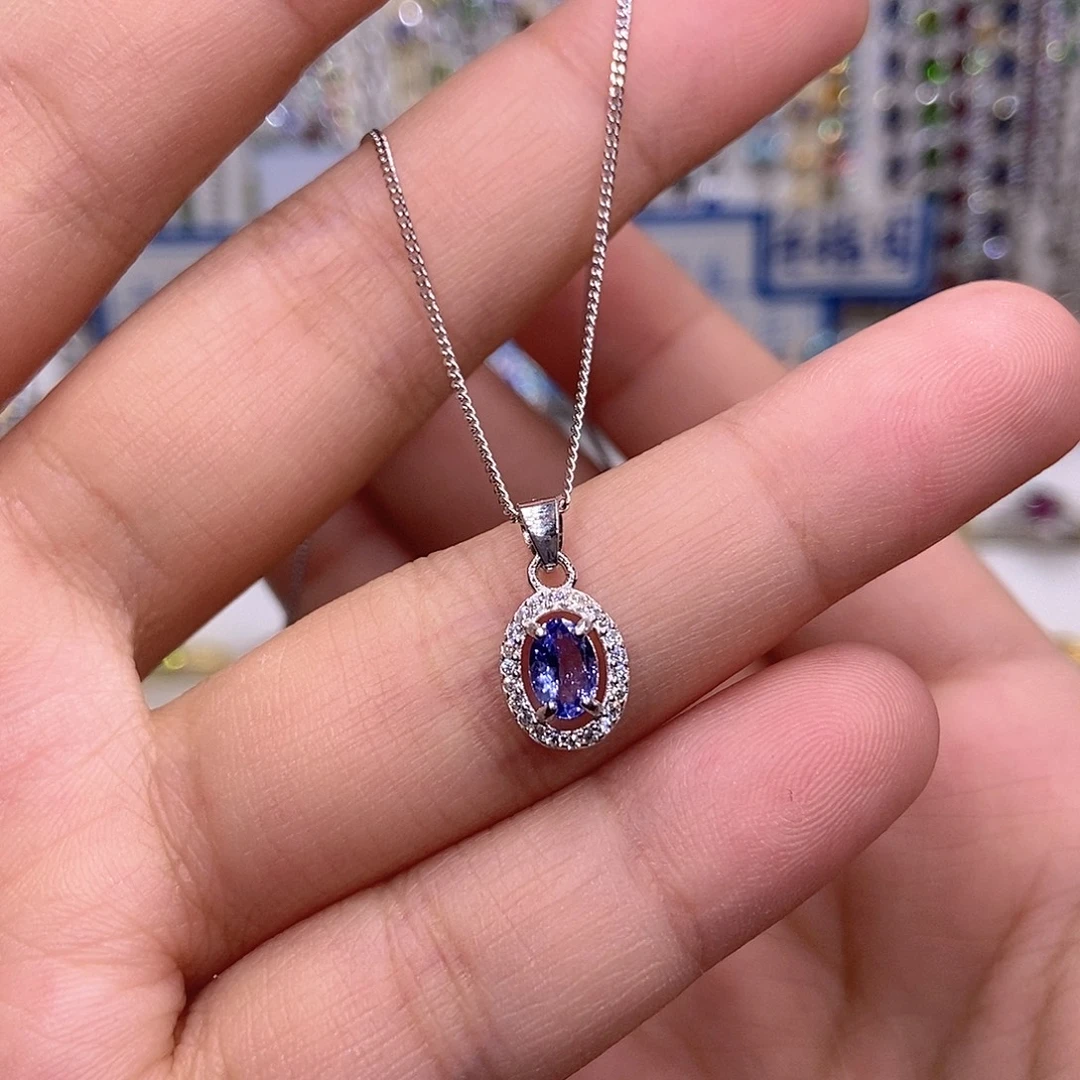 坦桑石项链银S925镶嵌