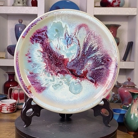 摆件进**境神…钧瓷赏盘