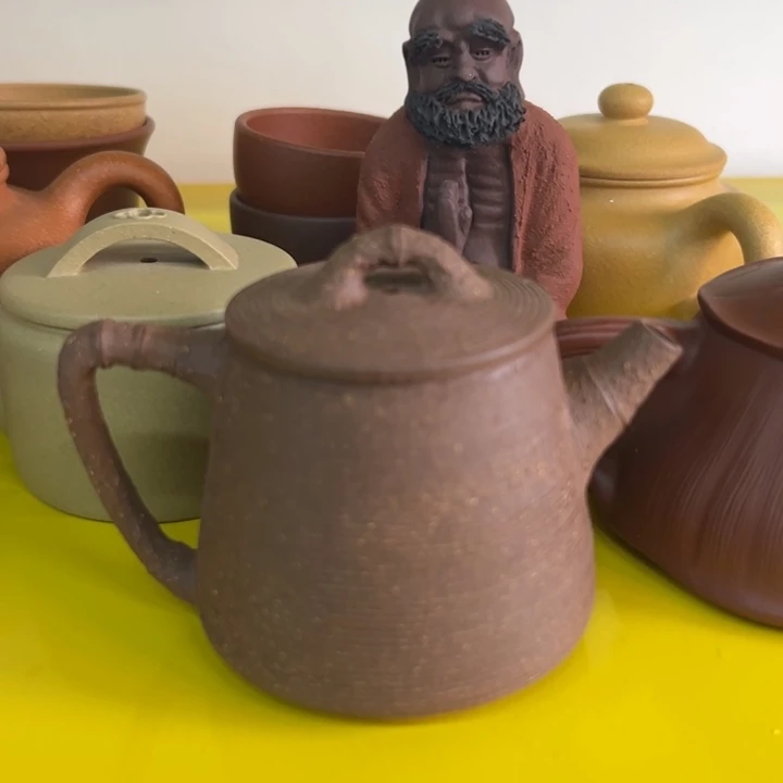 紫砂茶壶螺丝纹高瓢130cc