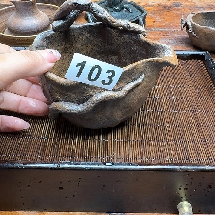 纯手工制作粗陶茶具