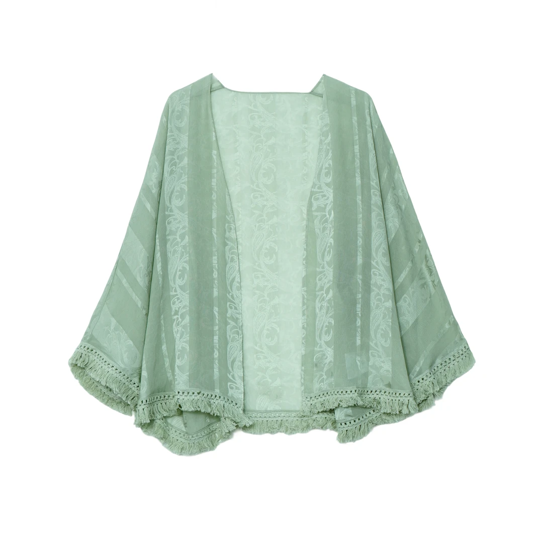 【双旦福利】挽纱 100桑蚕丝防晒夏季气质时尚开衫披肩 ZRF0082