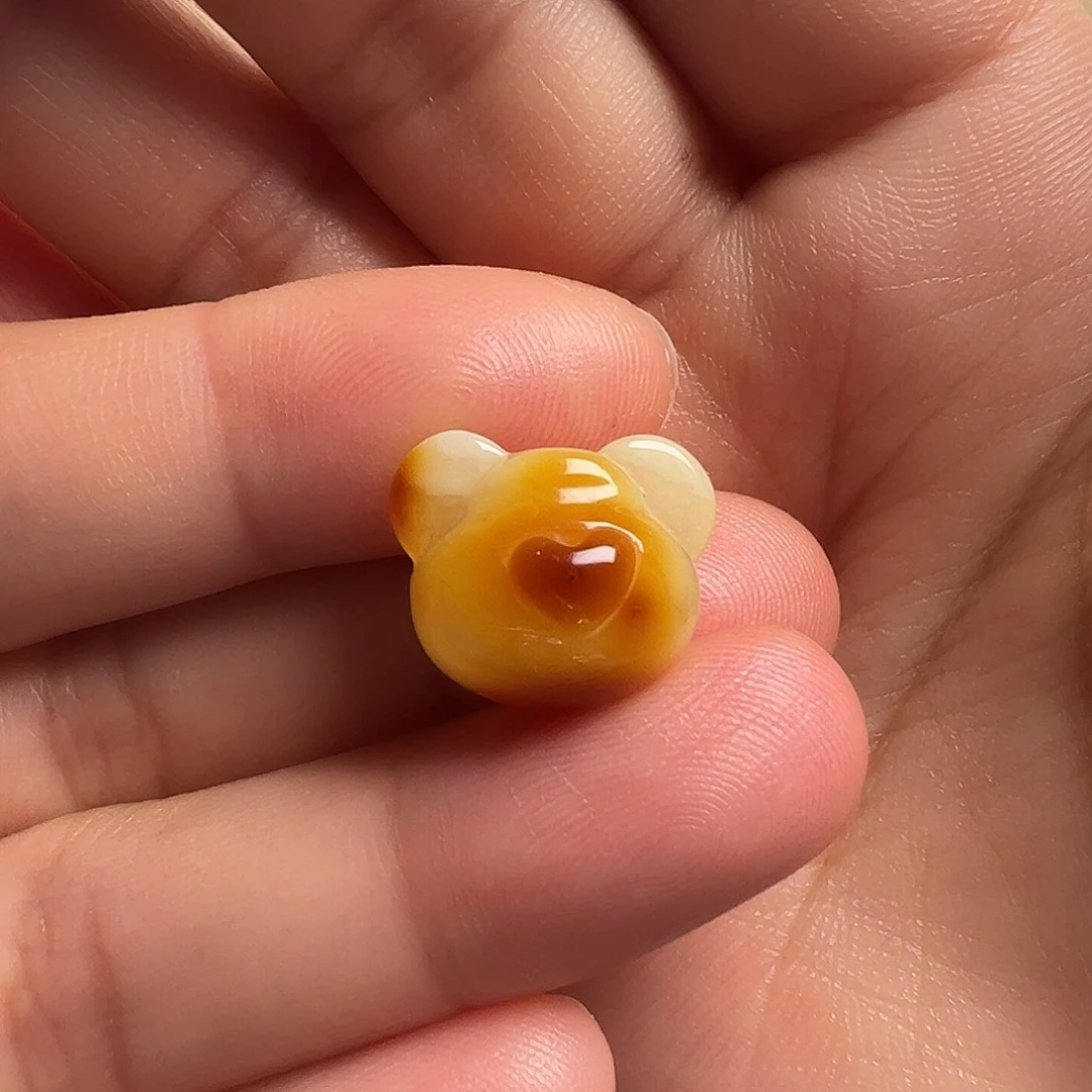 蜜蜡颈饰未镶嵌熊头（有花粉。打孔不退换）