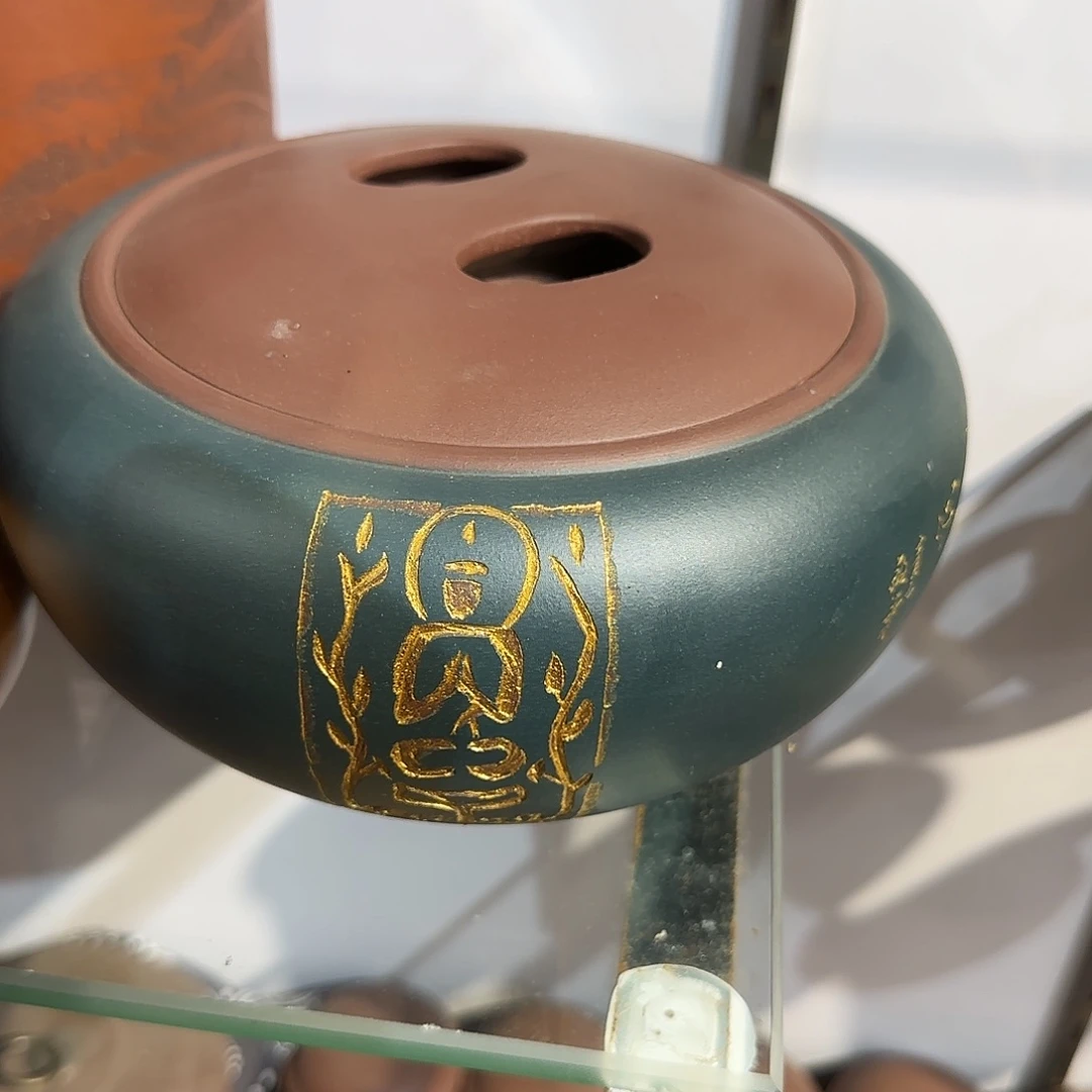 紫砂茶壶绿色茶叶罐