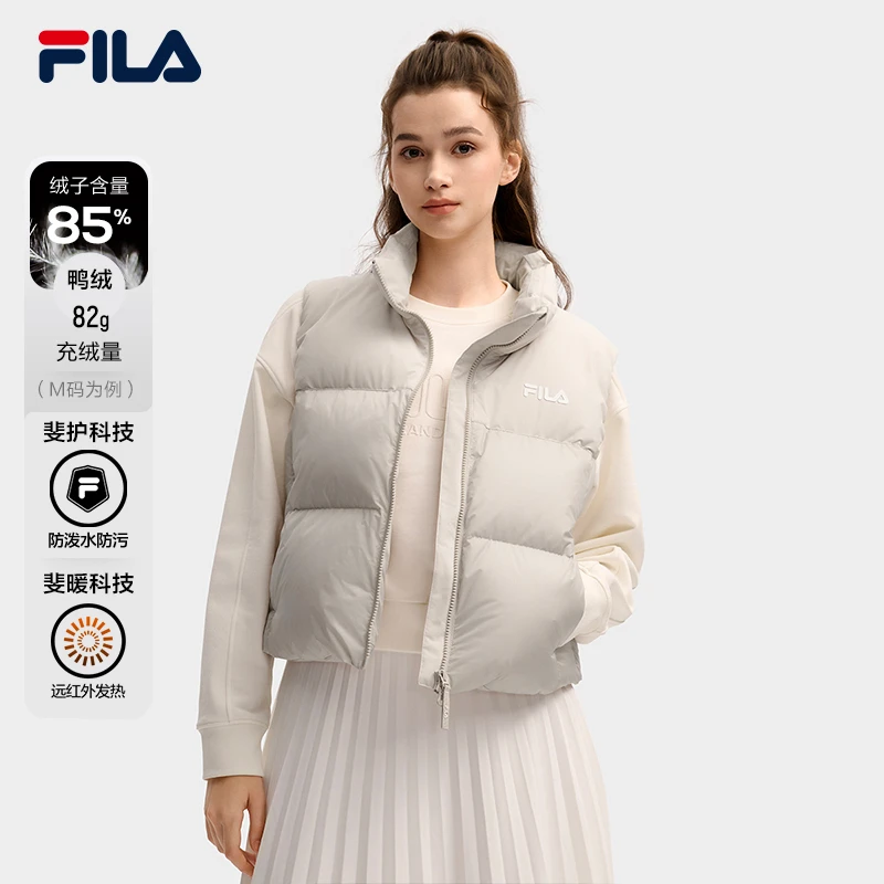 Fila/斐乐2025年冬女士户外运动防寒保暖运动羽绒马甲F11W549907F