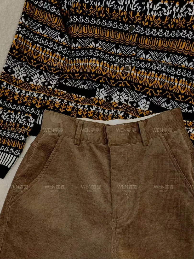 【WEN轻奢】秋冬加厚灯芯绒弯刀裤高腰舒适百搭长裤WWK0092