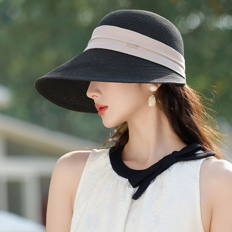 TIFICY户外时尚防晒帽夏季新款防紫外线遮脸沙滩帽防晒太阳渔夫帽
