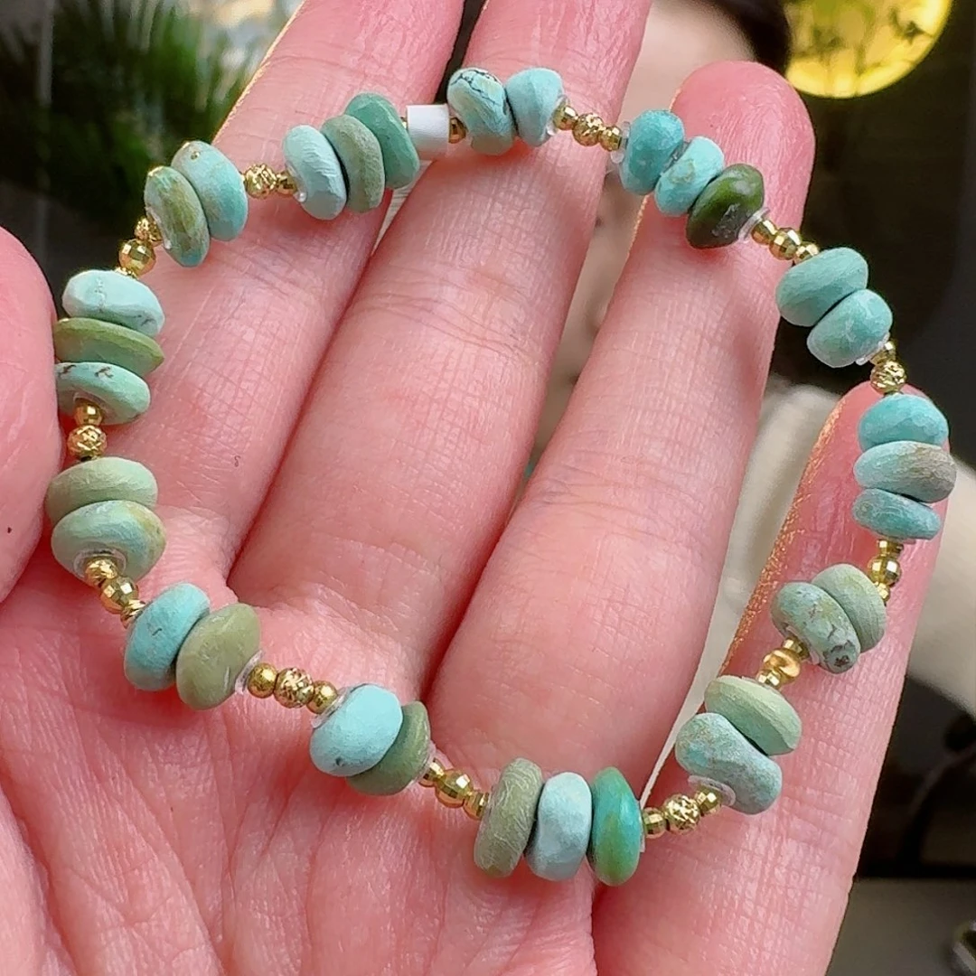 绿松石珠宝奇石18K金镶嵌