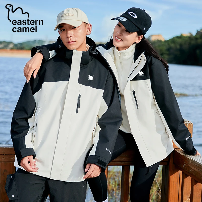东方骆驼2025新款秋冬户外加厚防风防水冲锋衣男女款水貂绒三合一
