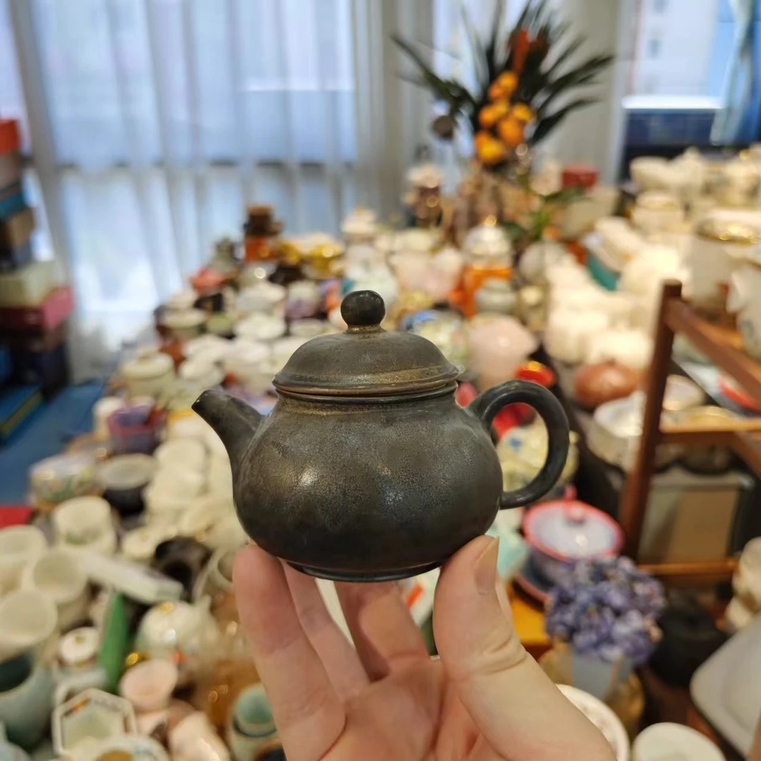 德化云仓  仿古做旧铁锈釉小诗婷壶家用泡茶小壶-5222
