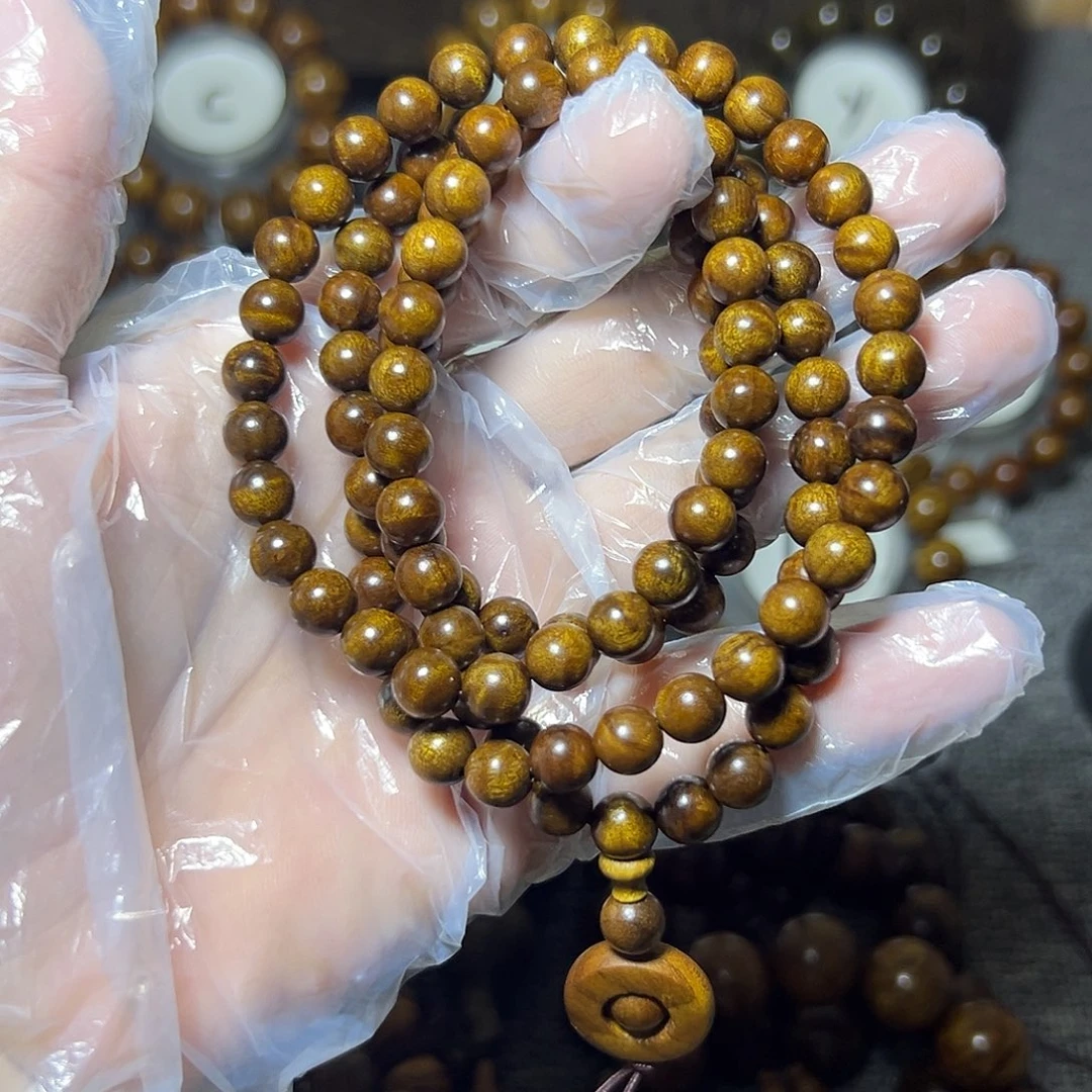 暖***下金丝楠手串/手链小叶桢楠0.8