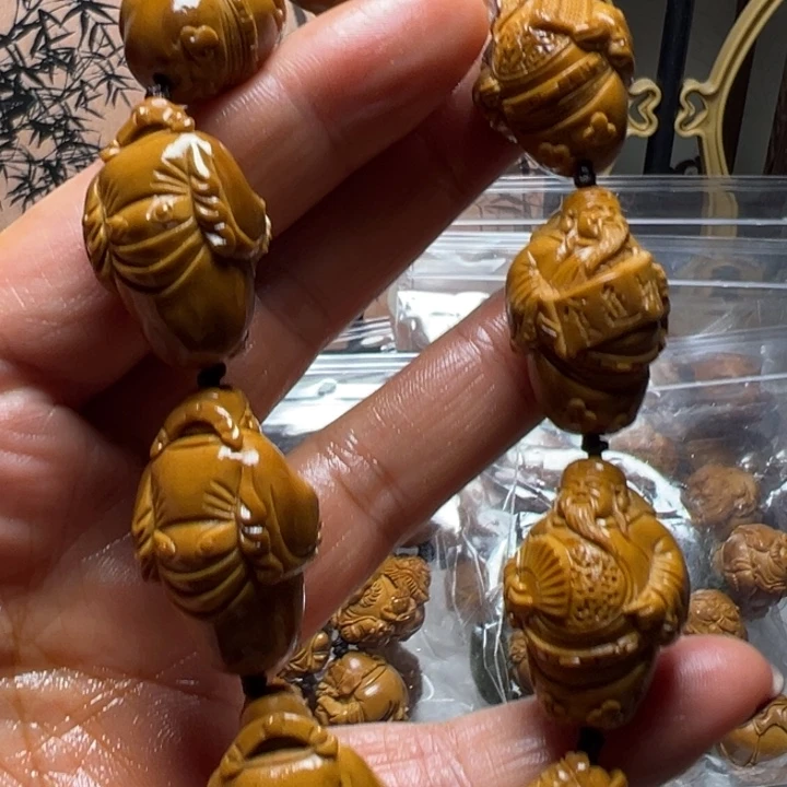 手串/手链橄榄核陳***画八方来财