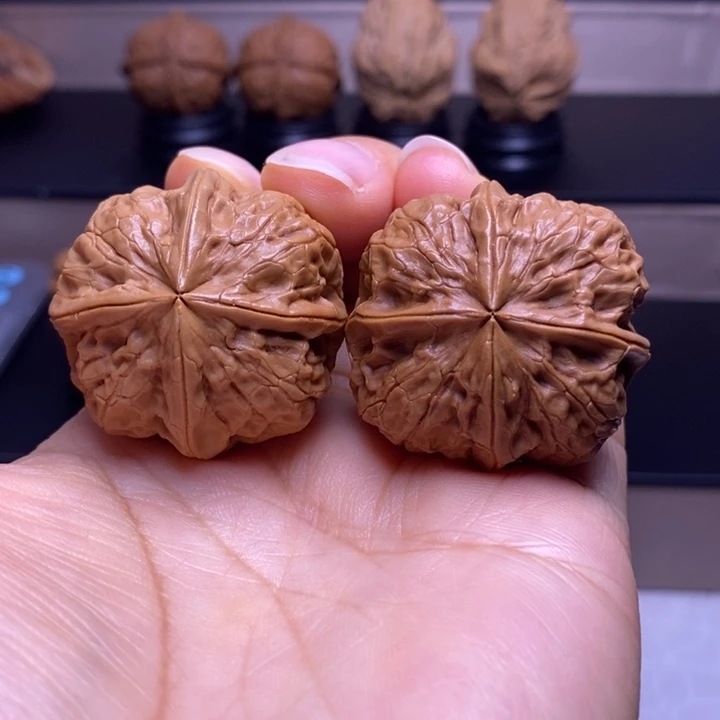 把件文玩核桃聚宝盆四楞95