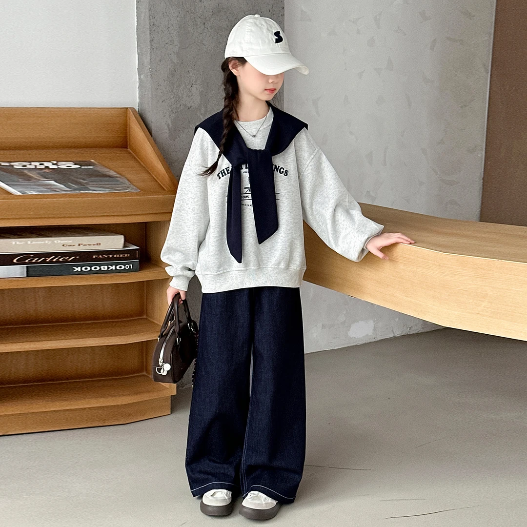 女童套装2025新款儿童洋气春秋款网红大童休闲运动服卫衣两件套潮