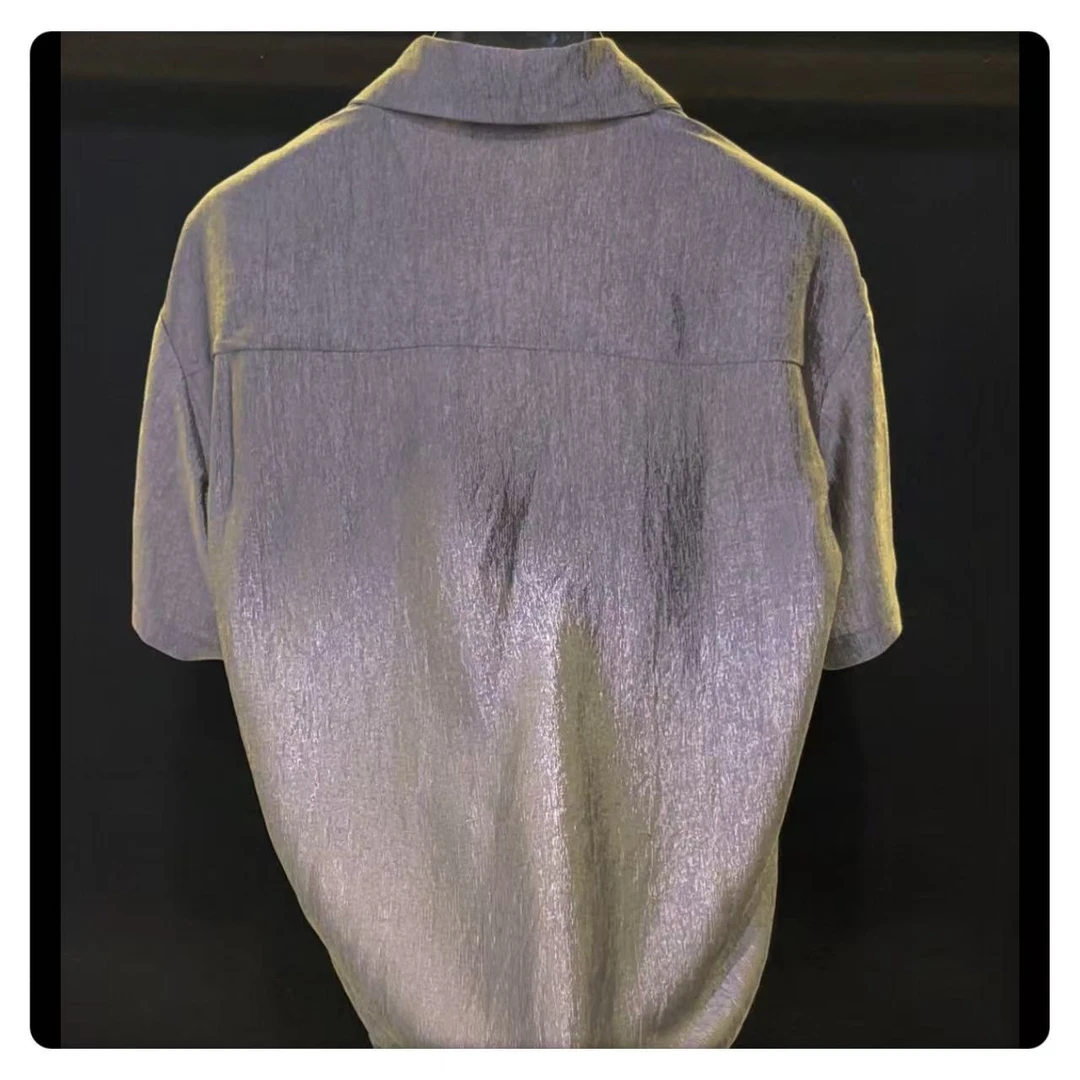 [俊]GZ-059//夏日新定-老钱穿搭-2025轻奢柔光醋酸POLO短袖T恤