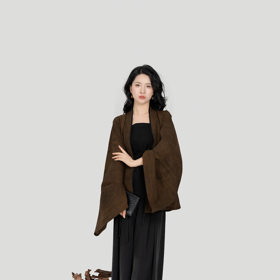 织造司[榆木山]魏晋北朝褶衣外套新中式宋抹内搭上衣阔腿宋裤BM