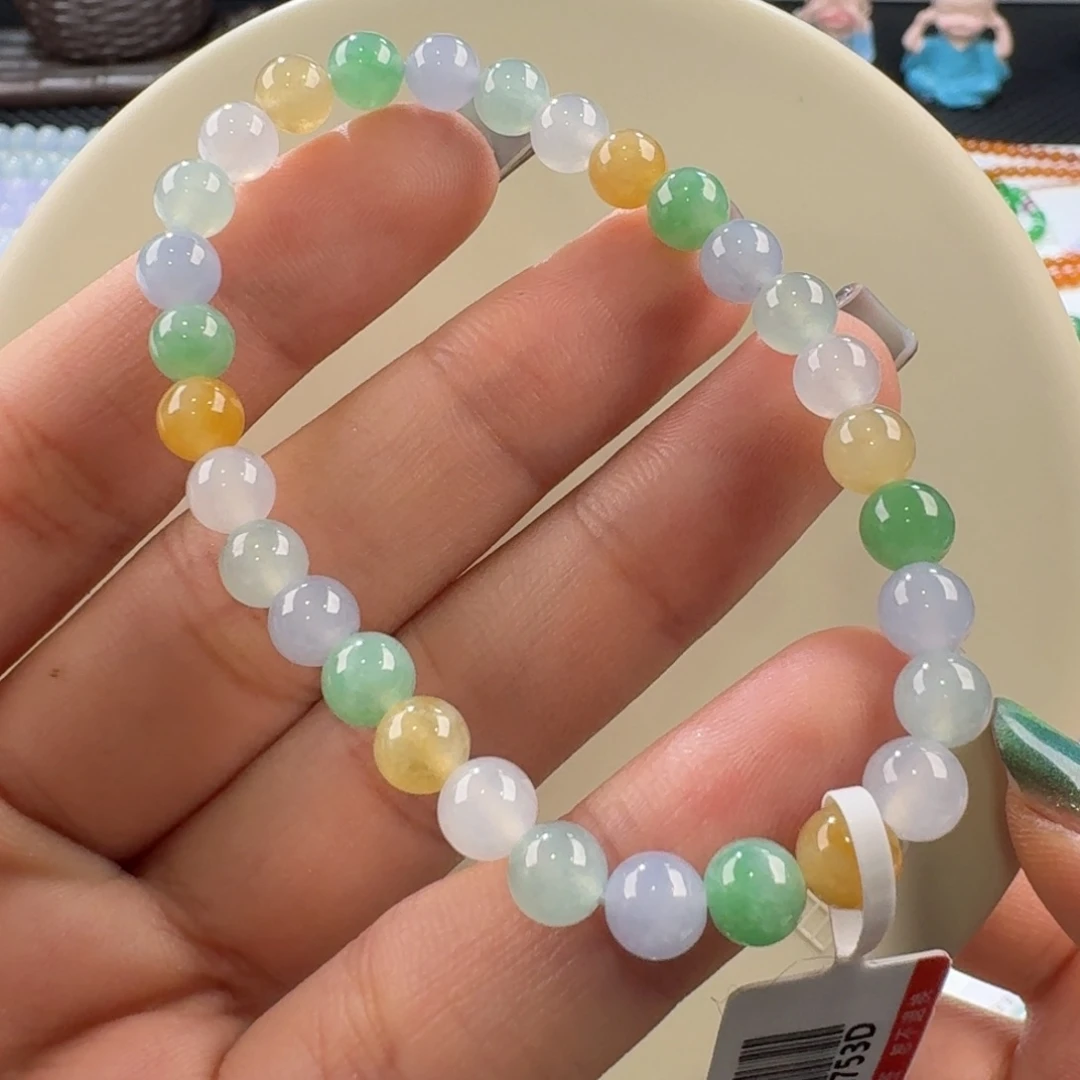 翡翠手链未镶嵌马卡龙手串卡6