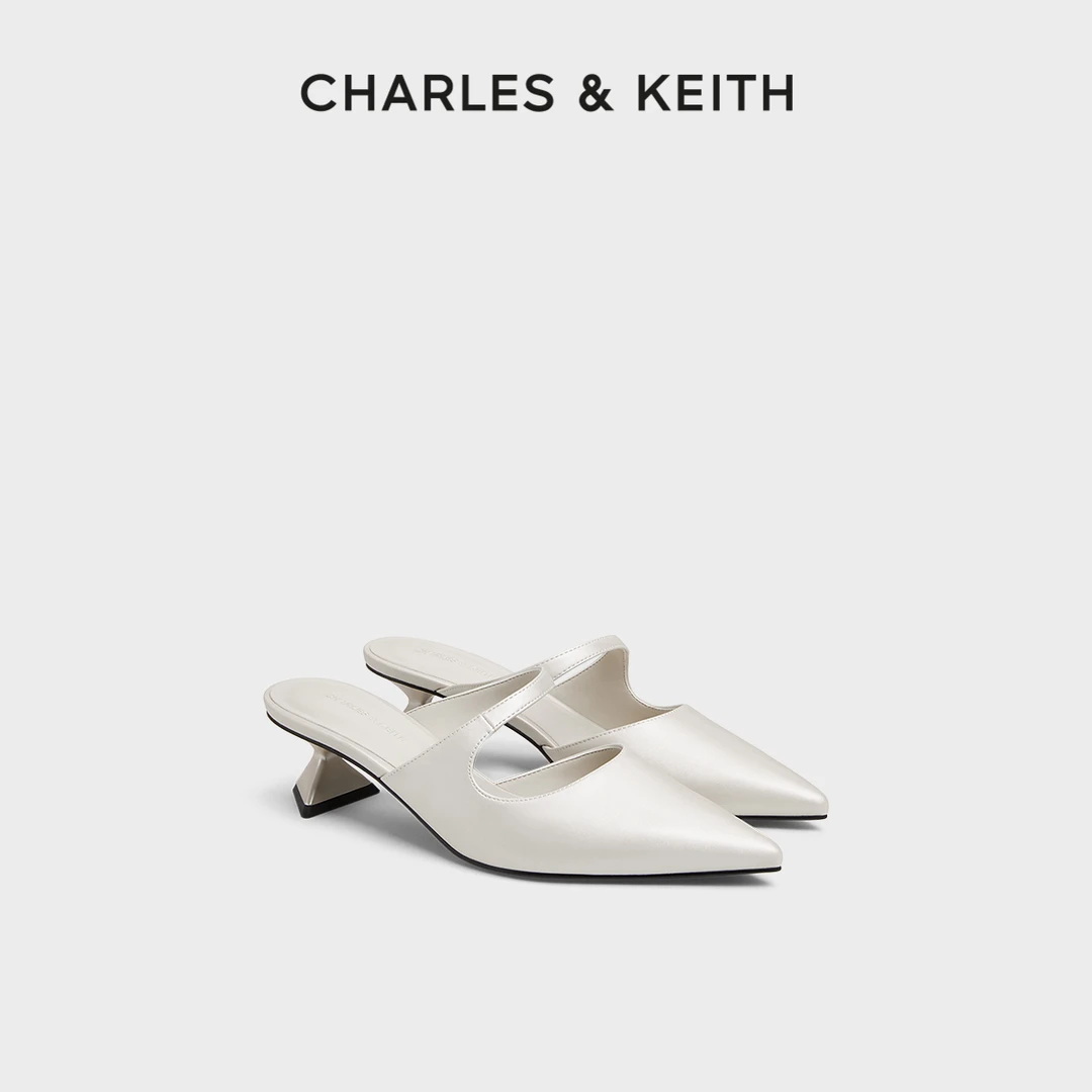 新疆乌市发货CHARLES&KEITH夏季女鞋CK1-61720118时尚尖头粗跟穆