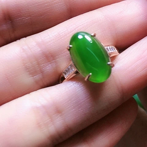 和田玉戒指银S925镶嵌