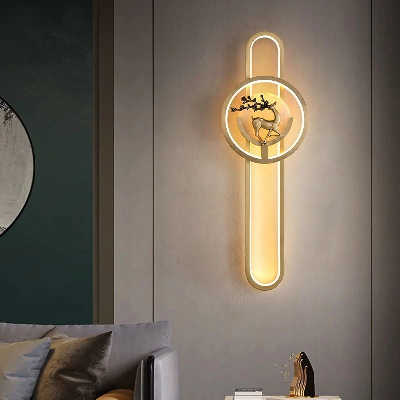 新中式全铜壁灯轻奢中国风客厅电视背景墙灯创意卧室