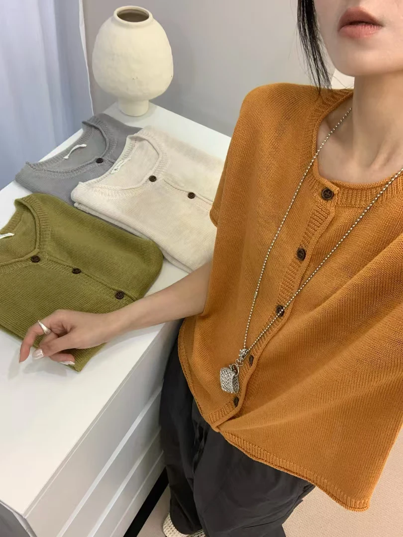 NFM女驸马新款显瘦短袖夏季圆领针织衫3925