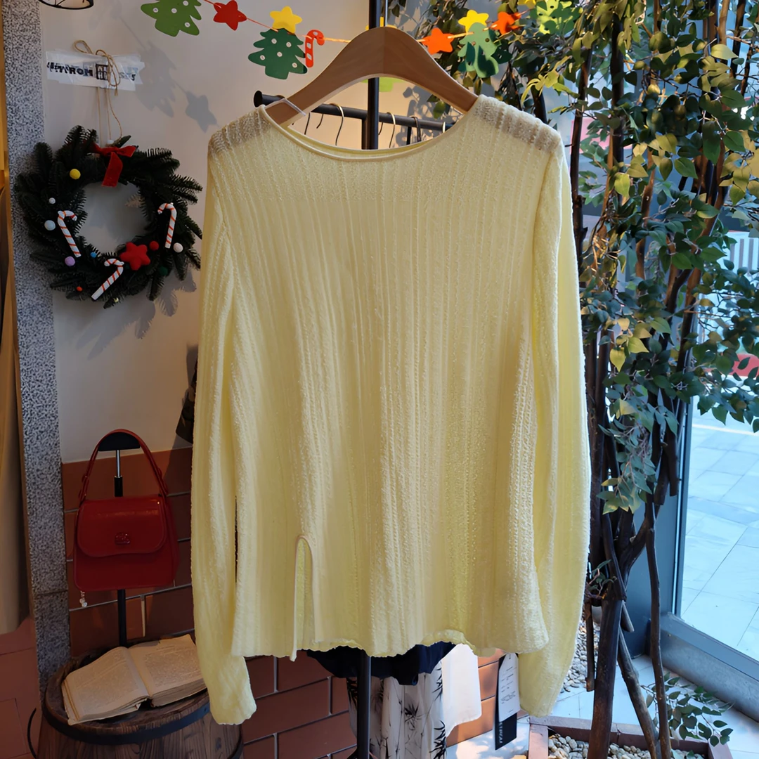 【商场同款新品】西町村屋春针织衫 女休闲感肌理针织衫XHAA10013