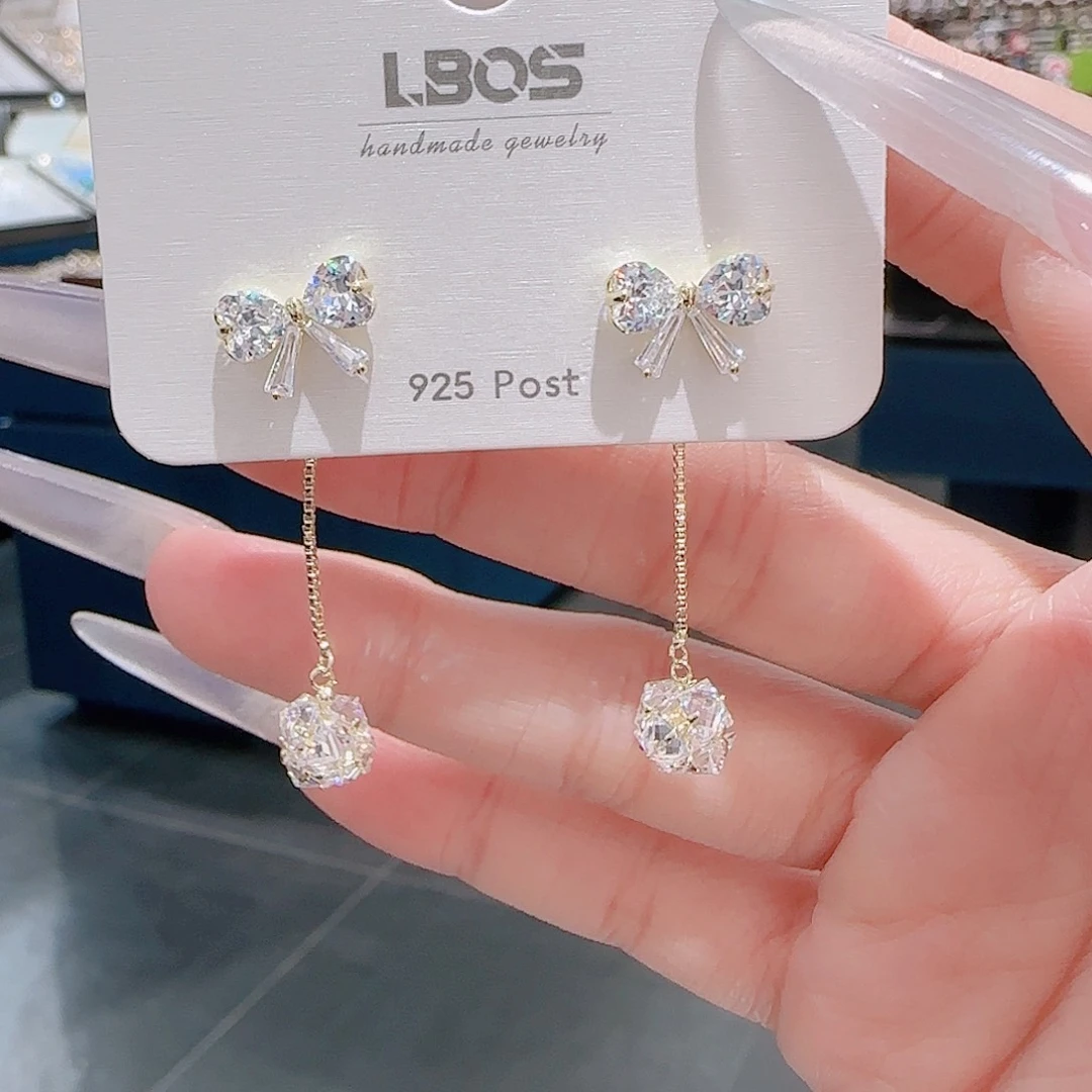 锆石铜合金925银耳环